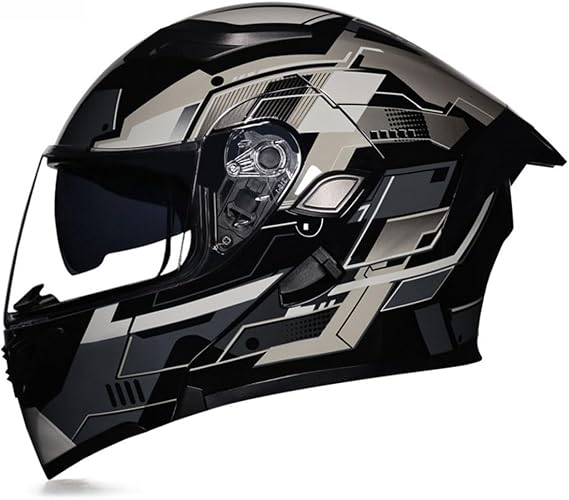 Flip Up Front Motorbike Helmet Modular Helmet With Double Visor Full Face Motorcycle Helmet Chin Strap Crash Helmet For Men Women DOTECE Approved