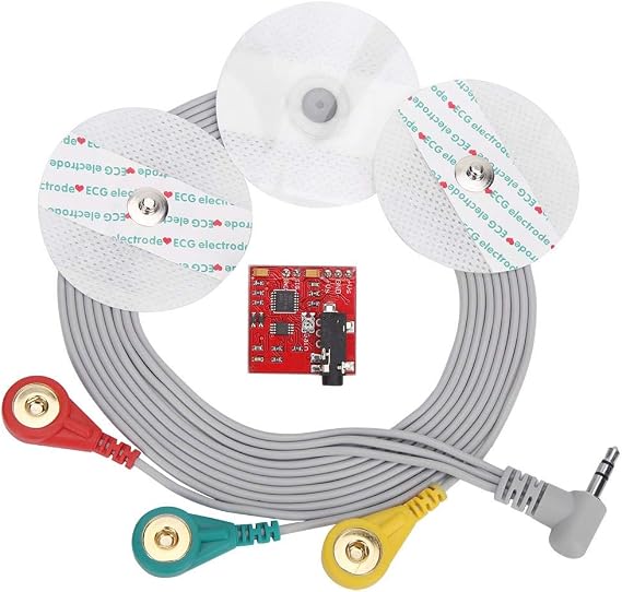 EMG Muscle Sensor, Electromyographic Sensor Muscle Signal Analysis System with EMG Test Suction Pads+Connection Line, for Muscle Activity Measure and Monitor
