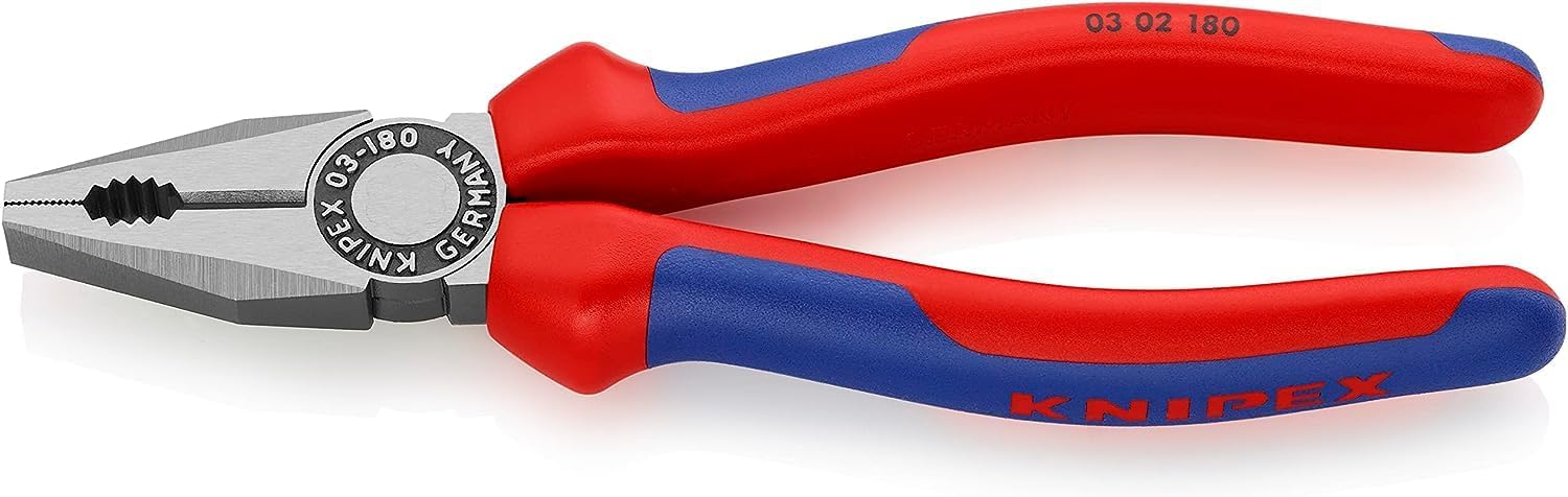 Knipex kombine pense siyah attramentize, çok bileşenli saplı 180 mm 03 02 180