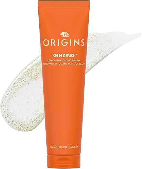 Origins GinZing Gentle Exfoliating Cleanser | Visibly Refines Pores & Brightens | With Caffeine, Ginseng & Jojoba Beads, 150 ml
