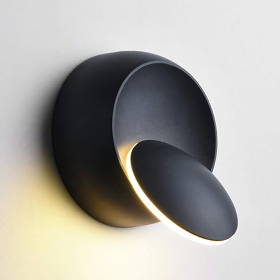 Chrasy 5W 350° Rotatable LED Wall Light Sconce Black [Energy Class E]