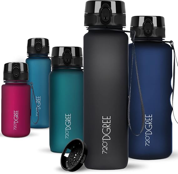 720°DGREE Water Bottle 1l “uberBottle“ softTouch +Sieve - BPA-Free Tritan, Leakproof, Reusable Drinking Bottle - Sports Bottle for Men, Woman, Office, Gym, Fitness, Outdoor, Hiking, Cycling, Travel
