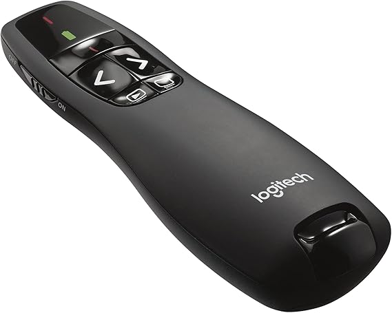 Logitech R400 Presenter, Usb Alıcı Üzerinden Kablosuz 2,4 Ghz Bağlantı, 15 M Menzil, Kırmızı Lazer İşaretleyici, Sezgisel Kullanım Elemanları, 6 Tuş, Pil Göstergesi, Pc - Siyah, İngilizce Ambalaj