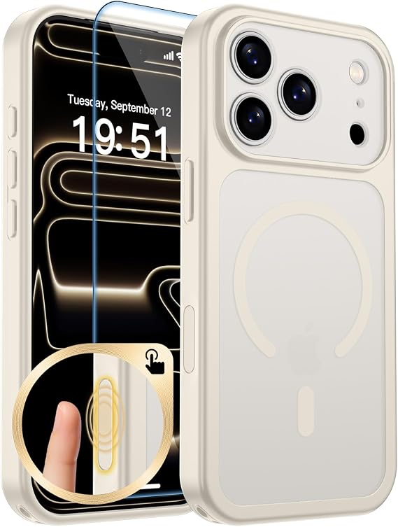 zapica マグネット式 iPhone 17 Pro ケース クリーミーホワイト