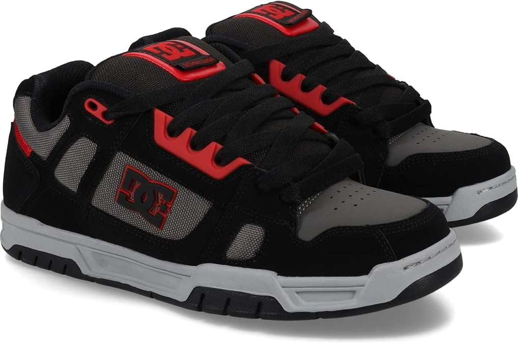 DC Shoes Stag Trainers - Black/Black/Red - 3 UK