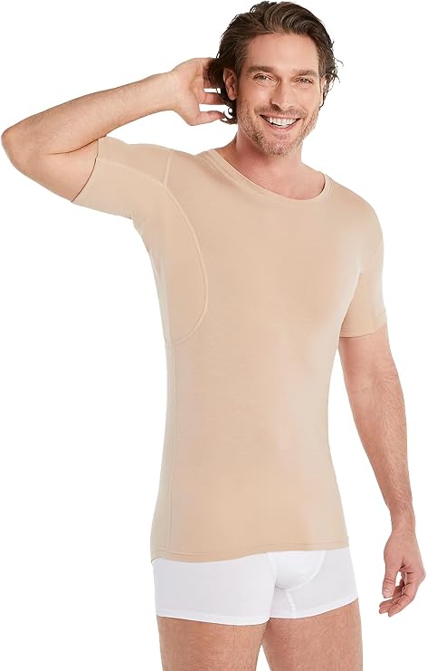 FINN Sweatproof Undershirt Men Crew Neck - Anti Sweat T-Shirt with Pads