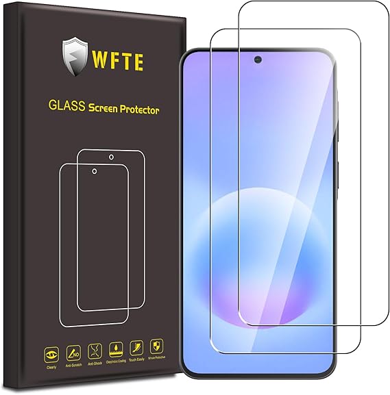 WFTE 2-Pack Screen Protector for Samsung Galaxy A57/A56 5G,9H Hardness,Anti-Scratch,Anti-Fingerprint,Bubble-Free,HD Clear,Premium Protective Tempered Glass Film for Samsung A57 5G,Case Friendly-6.7"