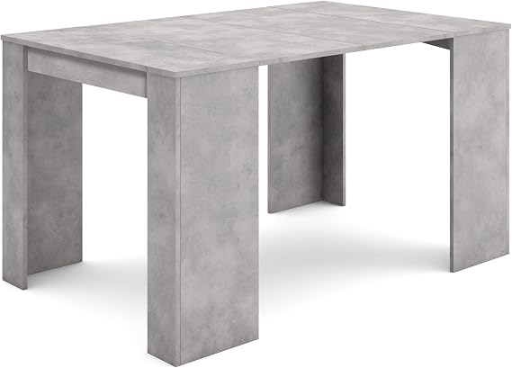 Skraut Home | Extendable Console Table | Folding Dining Table | 140 | For 6 diners | Folding table | Modern Style | Concrete grey