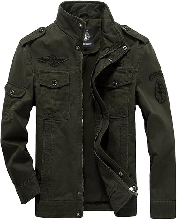 Men's Jacket Men's Transition Jacket Military Jacket Stand-Up Collar Aviator Jacket