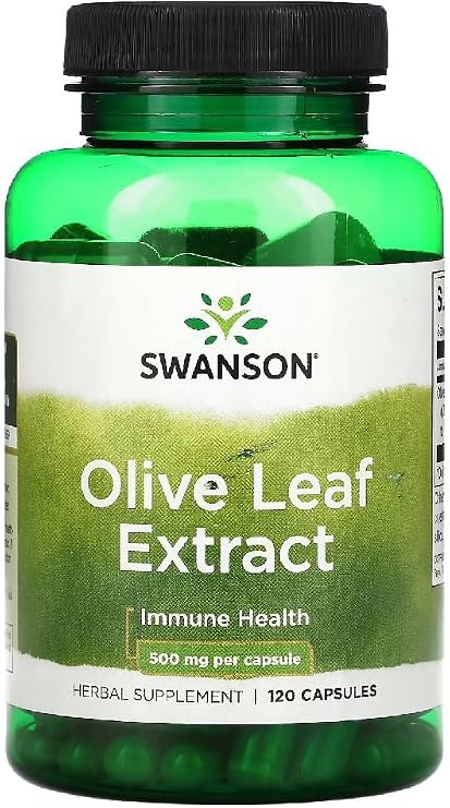 Swansons Swanson - Olive Leaf Extract 500mg | Traditional Herbal Support for Immune & Antioxidant Defense | 120 Capsules