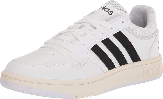 adidas Men's Hoops 3.0 Basketball Shoe, White/Core Black/Chalk White, 12, White/Black/Chalk White, 12