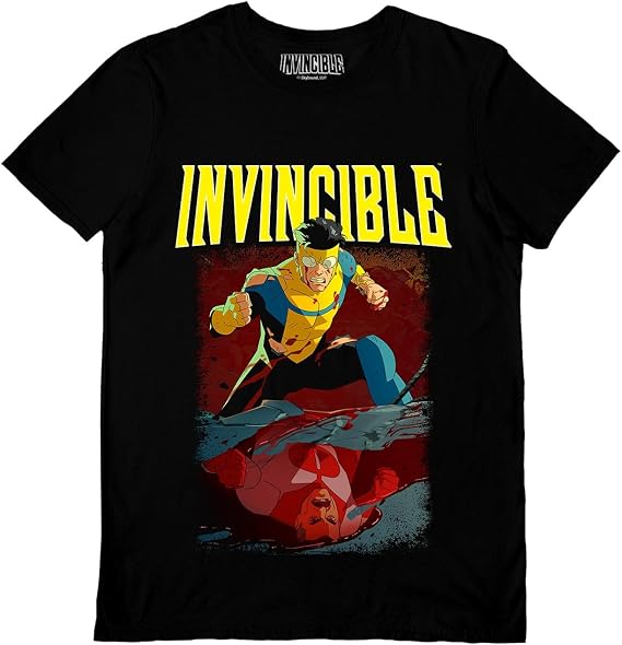 Pyramid International Invincible Reflection Black Unisex T-Shirt, Size S, Regular Fit, Official Superhero Comic Book Merchandise, Premium Casual Top, Must-Have for Fans of Invincible Series
