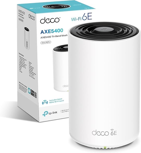 TP-Link Deco XE75(1-pack) AXE5400 WiFi 6E Router, Add-On for Deco Mesh WiFi