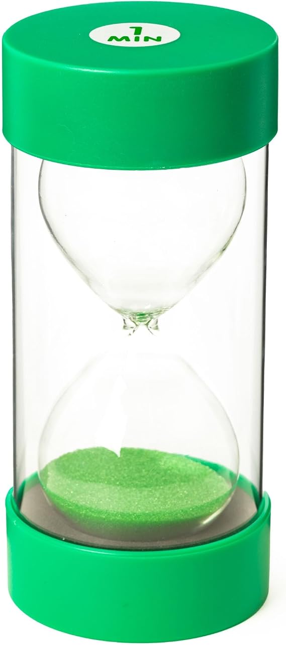 Jumbo Sand Timer for Kids - Colourful and Attractive - Easy-to-Operate Visual Learning Tool (1 Min - Green)