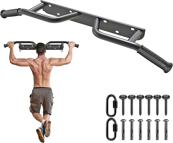 Kipika Heavy Duty Wall-Mounted Doorway Pull-Up Bar, Multi-Functional Chin-Up Bar, Portable Fitness Door Bar, for Body Workouts at Home Gym System.