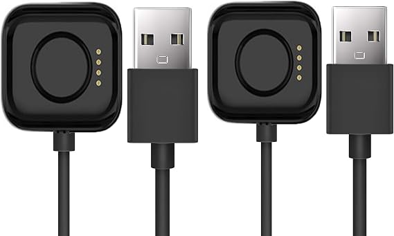 Compatible for OnePlus Watch 3 Charger, Blueshaweu USB Charging Cilp Dock Replacement Charging Compatible with OnePlus Watch 3, 2, 2R Smartwatch (2 Pack-Black+Black)