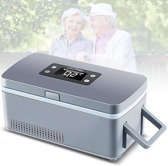 Insulin Cooler, Rechargeable Portable Smart Medicine Refrigerated Box, for Cars, Homes, Outdoors, Medicine Refrigerator Mini