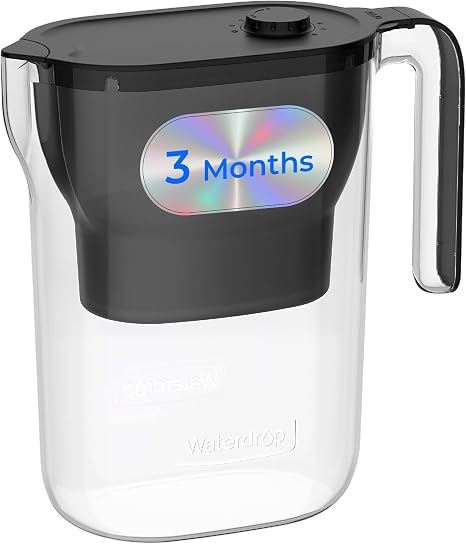 Waterdrop PT-05BL-L Water Filter Jug, 3 Months, 2.5L, NSF Certified, Black