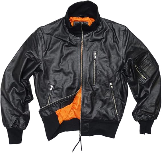 German Black Leather Flight Jacket - Eu50 / 日本メンズl