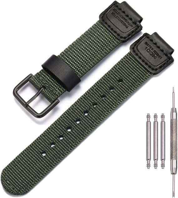 16mm g shock Replacement Strap Compatible with Casio DW5600E 6900 GA100 110 700 2100 AWG-M100 GW9400 Nylon Leather Watch Band