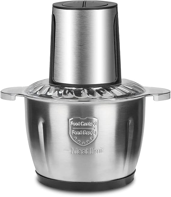 Food Processor, Vegetable Chopper Electric, 250W Small Food Processor Meat Grinder, Electric Dicer for Meat Onion Vegetables, With 3L stainless steel bowl and 4 blades,A ( Color : A , Size : Parent )