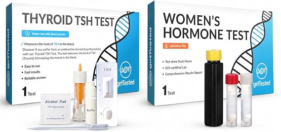 GetTested Women’s Hormone & Thyroid Health Bundle – TSH Thyroid Test Kit + Women’s Hormone Lab Test – At-Home Collection – 2 Tests