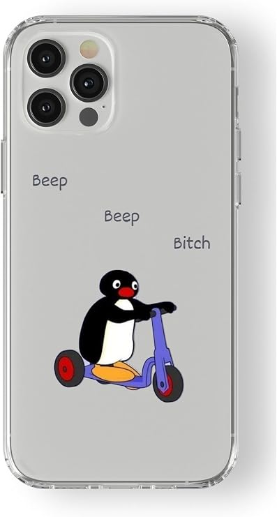 Multitronic Iphone 12 Pro ile Uyumlu Pingu Tasarım Baskılı Şeffaf Kılıf