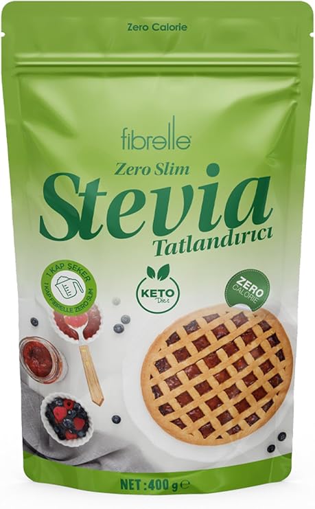Fibrelle Zero Slim Stevia lı Tatlandırıcı 400 gr Keto/Ketojenik/Vegan diyete uygundur.