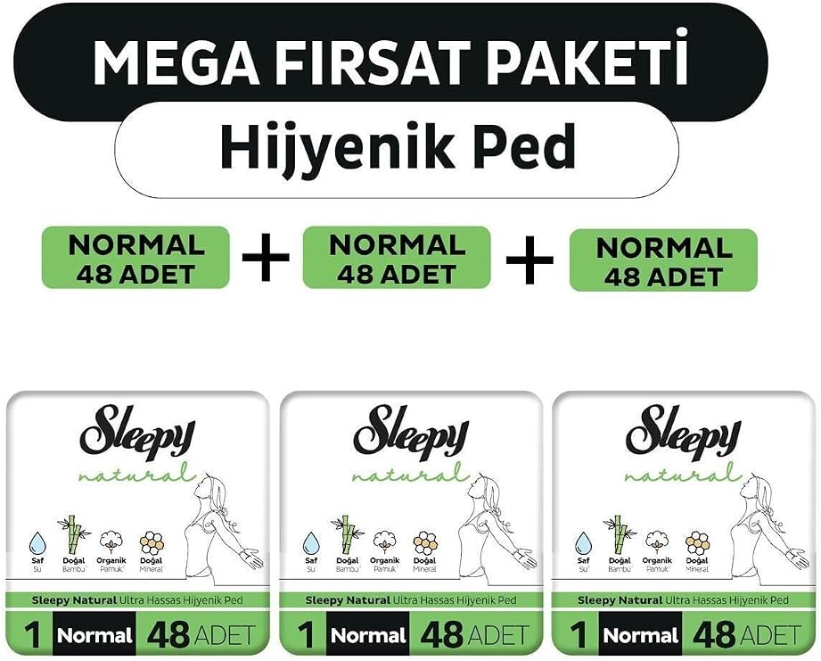 Natural Ultra Hassas Hijyenik Ped Mega Fırsat Paketi Normal 144 Adet