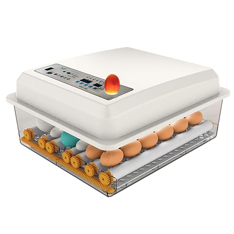 Automatic Incubator Auto-Turning Incubator with Automatic Temperature Control, Humidity Maintenance, Easy Operation, Digital Display, Can Hatch Up to 56 Eggs, for Child Education, Large Capacity