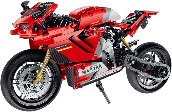 iM.MASTER STEM Motosiklet Yapım Seti, 557 Parça Eğitici Bloklar, Kırmızı
