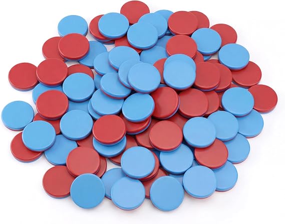 Double Sided Counters 100Pcs, Red Blue Reversible Maths Chips for Kids