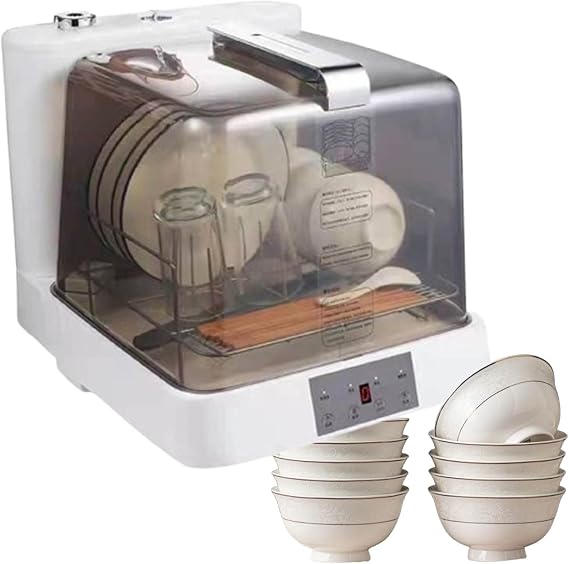 Dishwasher with Built-in Water Tank for Apartments, Dormitories, Offices - Household Desktop Dishwasher, Table Cleaning Cabinet