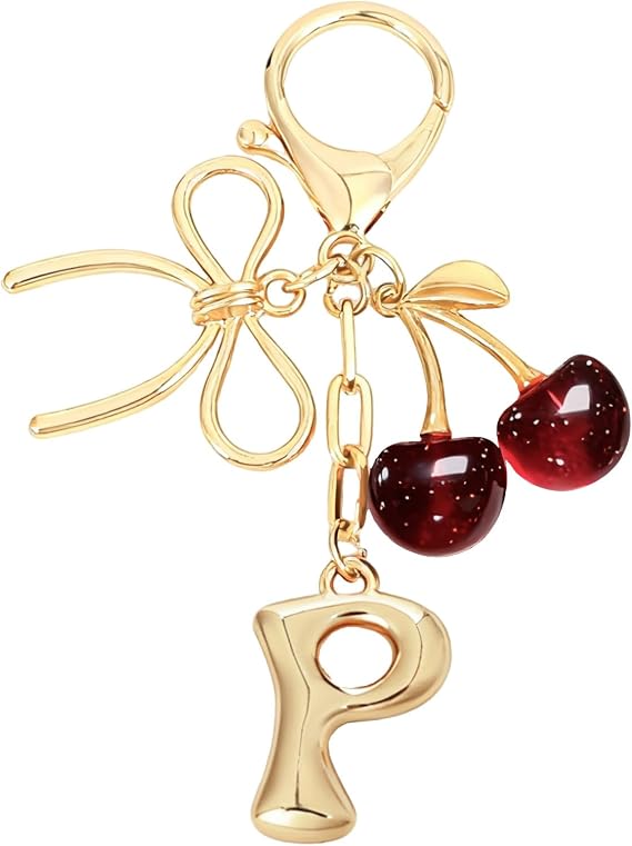 Bubble Initial Keychain Bag Charms for Women A-Z Letter Keychain