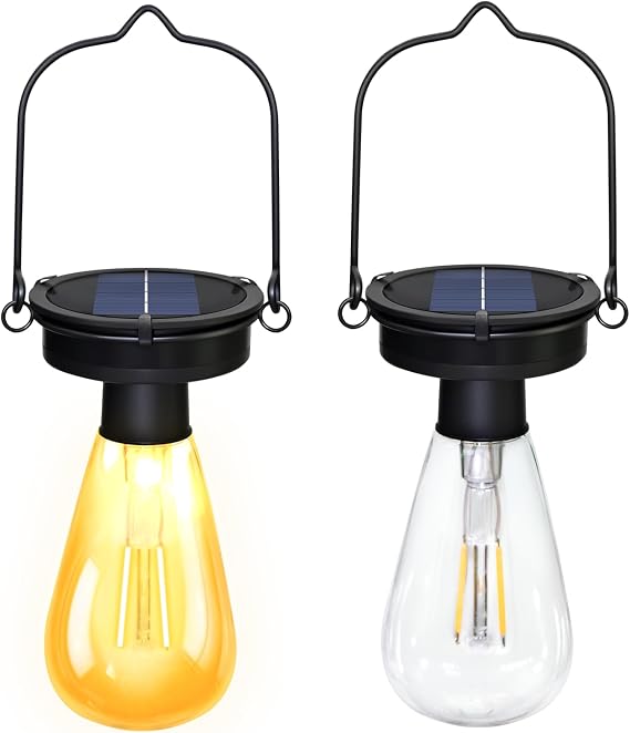 2 Pack Solar Light Bulb, 8.2cm Replacement Solar Panels for Garden Lights [Energy Class G]