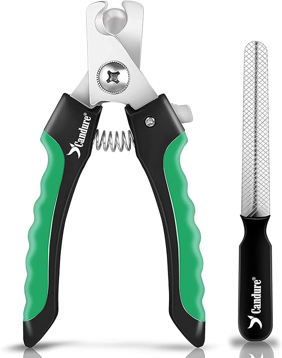 Candure Dog & Cat Nail Clipper Stainless Steel Cat Claw Trimmers for Rabbits, Guinea Pigs, Birds, Puppies, Kittens and Small Animals, Suitable for Medium and Small Breed (4.7")
