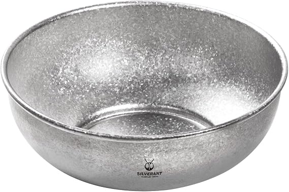 SILVERANT Titanium Camping Bowls, Single Walled Rice Bowl Crystallized Ultralight Tableware Outdoor Dinnerware for for Picnic Hiking Backpacking（500ml