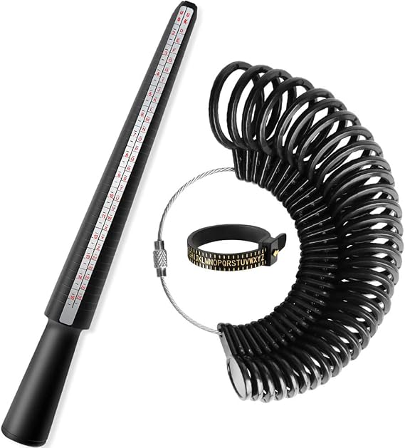 Ring Sizer UK, A-Z Ring Measurement Tool Ring Size Stick Ring Sizer Measurement Scales Set for Measuring Rings Diameters, Finger Gauge Jewellery Sizing Tools Women Men