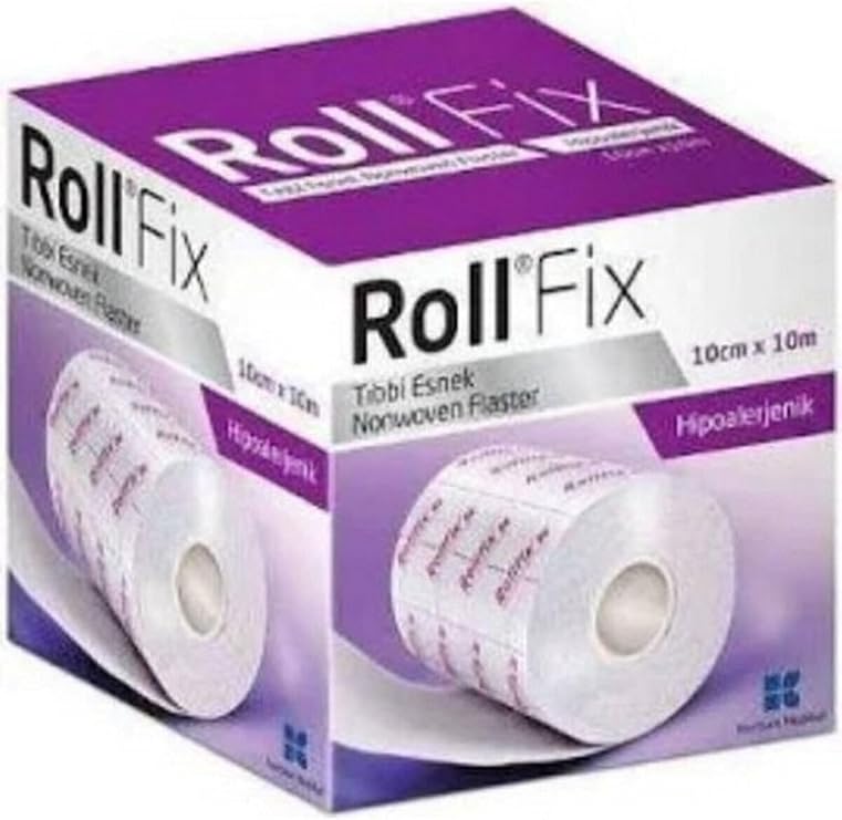 RollFix Elastik Sabitleme Bandı, 10cm x 10m, Hipoallerjenik, Beyaz