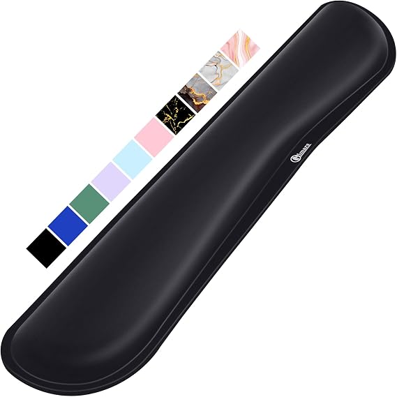 Gimars 63D High-Density Thicken Memory Foam Keyboard Wrist Rest, 44cm Extended Ergonomic Wrist Rest with Anti-Slip Rubber Base for Typing Pain Relief, Office, Gaming, Computer, Laptop, Mac, Black-1