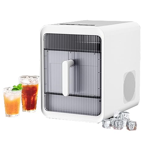 Ice Maker Machine Countertop Portable Ice Cube Maker Machine, 12 Cubes Ready in 10 Mins, 1.5L Water Tank Compact Self-Cleaning Ice Maker for Home/Office/Bar white