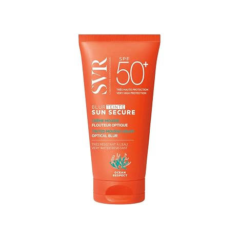 SVR - Sun Secure Blur Teinté SPF50+ Tinted Foam Cream with Optical Blur Effect - Protection of UVA UVB Infrared and Visible Light - Sensitive Skin - Niacinamide Vitamin E - 50 ml