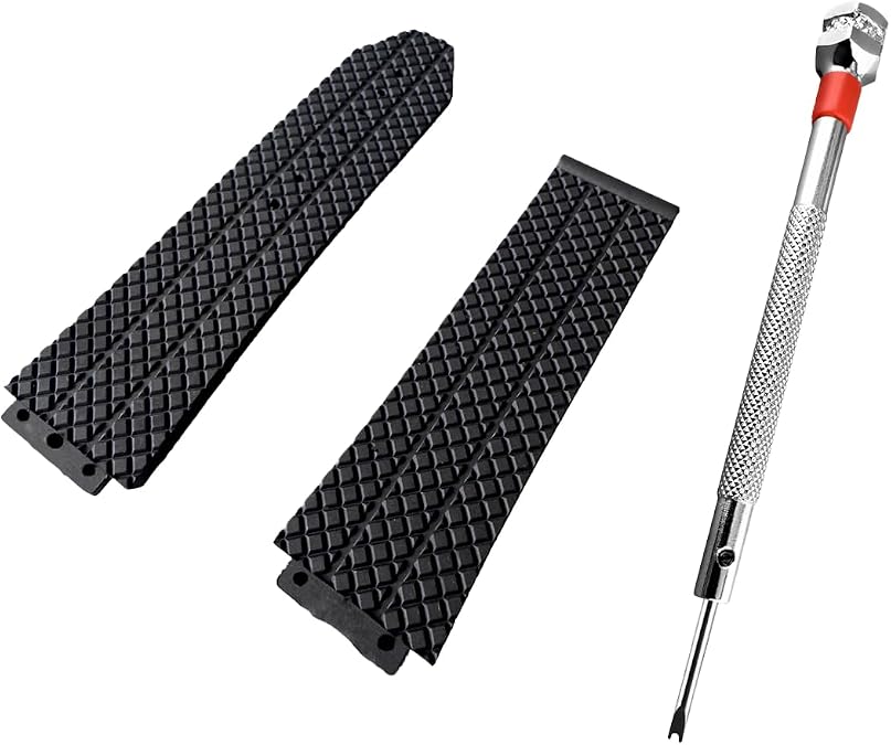 Replacement RUBBER WATCH BAND STRAP for HUBLOT FUSION 44-45 H BIGBANGBLACK