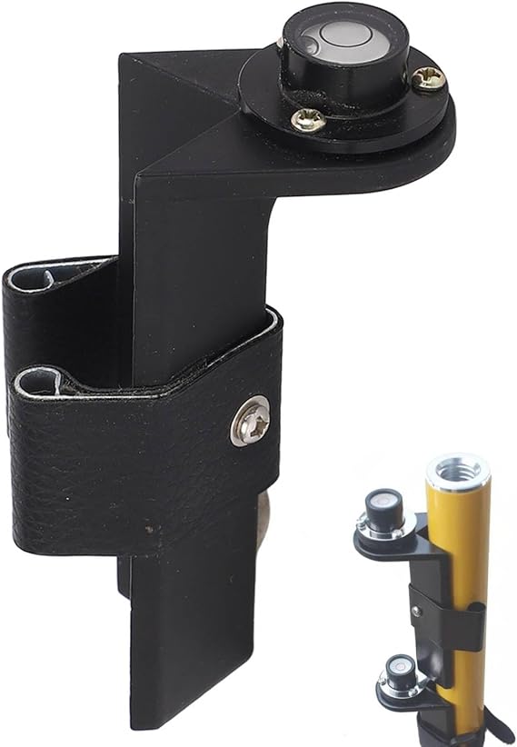 Adjustable Grade Rod Level, Special Horizontal Bubble for Tower Ruler, Prism Poles, Aluminum Alloy Grade Rod Snap On Pole Right Angle Level for Easy Plumb and Level Reads