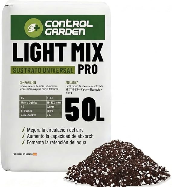 Control Garden Substrate Ligth Mix 50L | Fertilizer Plants & Crops | Aeration Substrate | More Water Absorption | Controlled Release