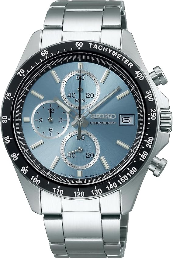 Seiko Selection Men's Quartz Chronograph, Dial: Light Blue, 1個, Chronograph