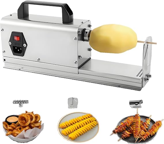 Electric Cyclone Potato Slicer Spiral Cutter with Detachable Blade Easy to Clean & Assemble