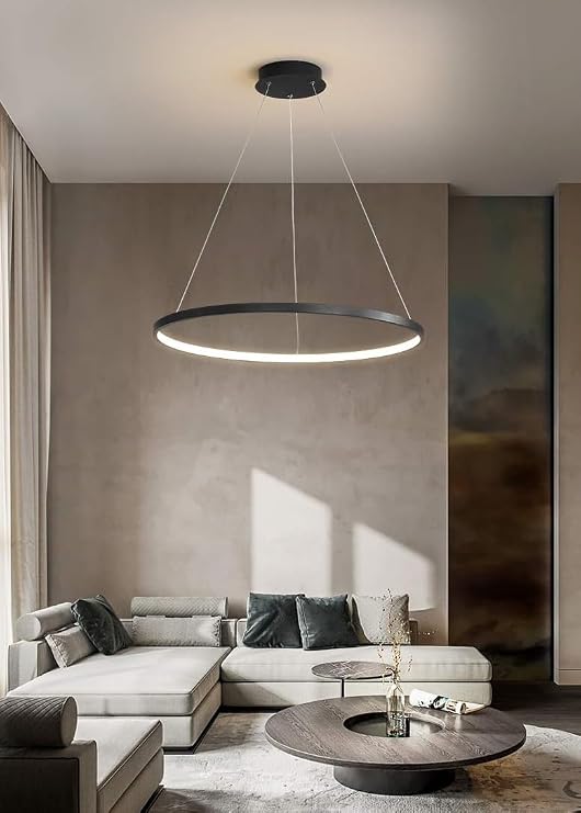 Karpos/Sarkıt Avize/Tekli Çember / 80 cm/Antrasit Gövde / 3 Renk Işık [Enerji Sınıfı A]