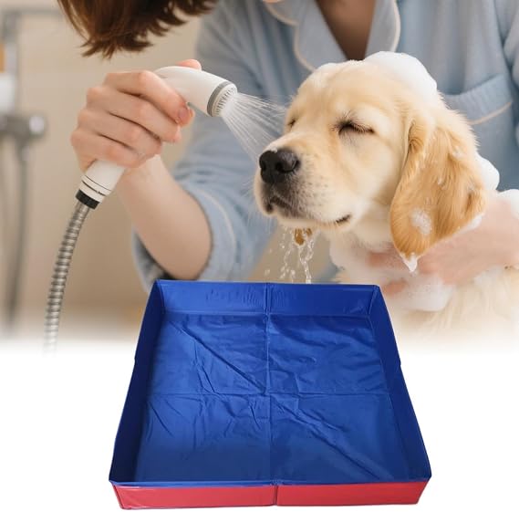 Foldable Wading Pool For Dog, Dog Paddling Pool, Pet Swimming Pools Square, Pet Bathing Tub, Anti-Slip Non-Inflatable, For Small Puppy Cats Other Animals