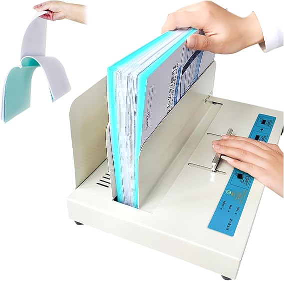 Thermal Binding Machine, A3/A4 Binding Machine, 3.5 inches 90 mm, Hot Melt Binding Machine, Cooling Fan, 3 Temperature Adjustable, Automatically Clamping Books, Wireless Binding, Strong Binding, No